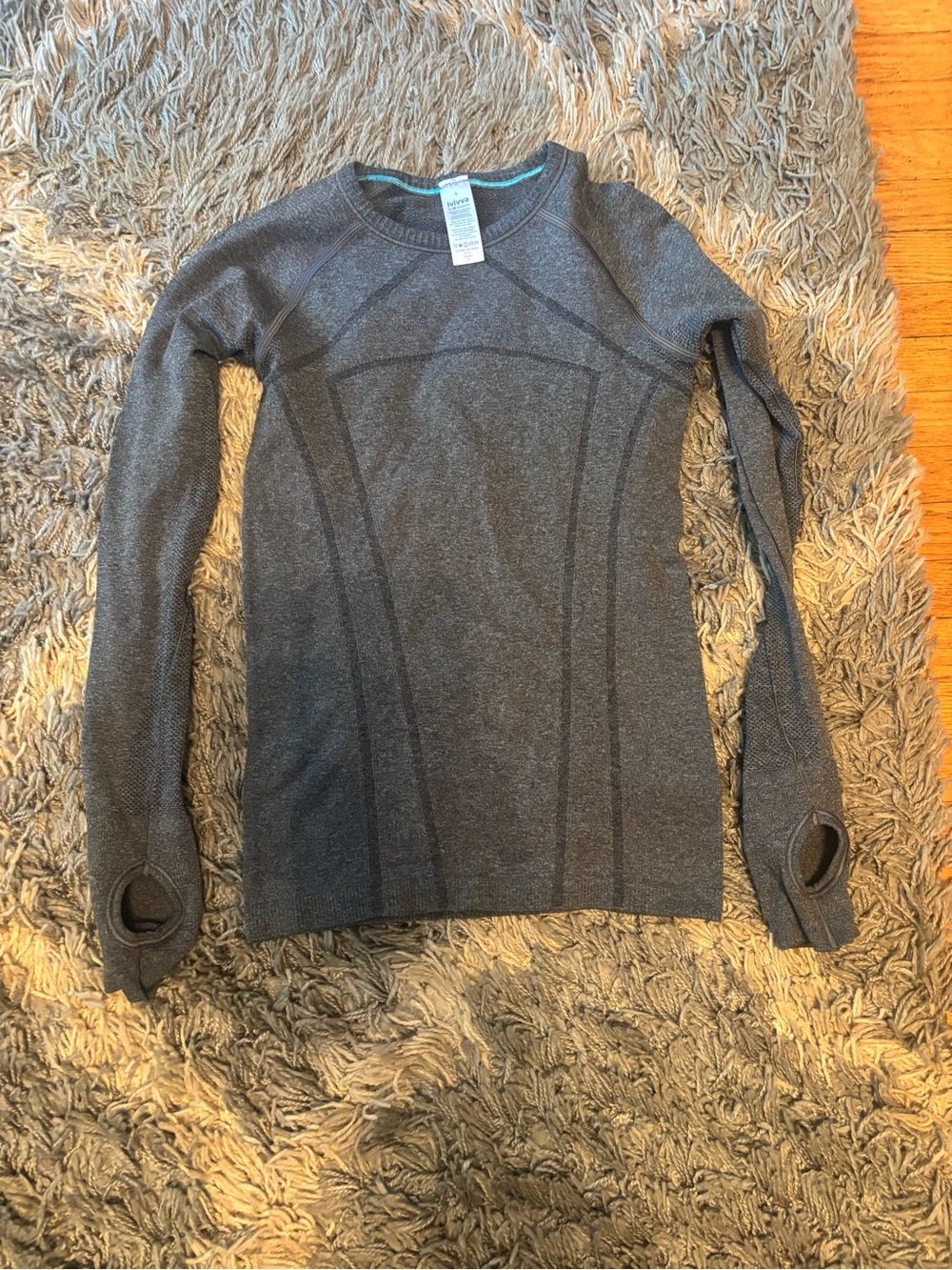 Ivivva Charcoal Seamless Long Sleeve Top with Thumbholes